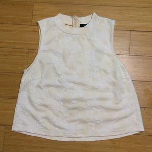 Forever 21 Creme Crochet Crop Top